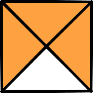 Orange Square Fraction 3:4