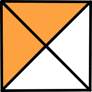 Orange Square Fraction 2:4