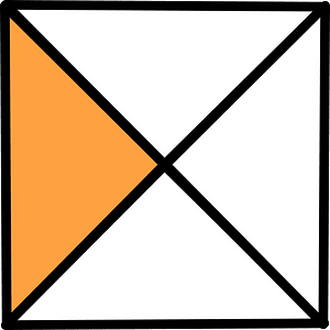 Orange Square Fraction 1:4