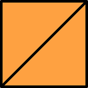 Orange Square Fraction 2:2