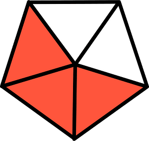 Vermilion Pentagon Fraction 3:5