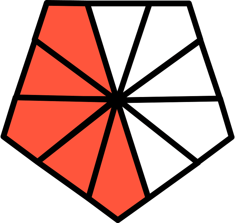 Vermilion Pentagon Fraction 5:10