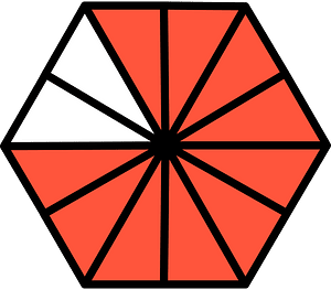 Vermilion Hexagon Fraction 10:12