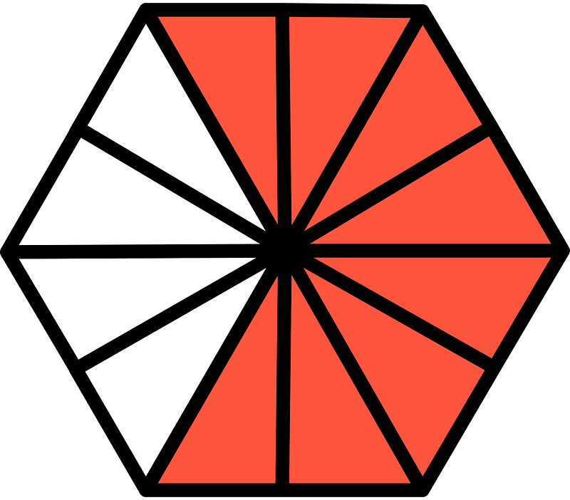 Vermilion Hexagon Fraction 8:12