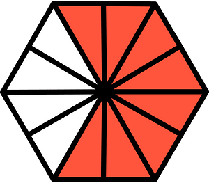 Vermilion Hexagon Fraction 8:12