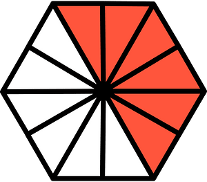 Vermilion Hexagon Fraction 6:12