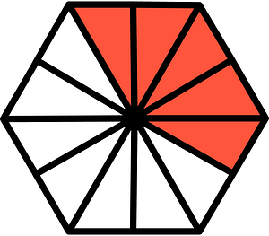 Vermilion Hexagon Fraction 5:12