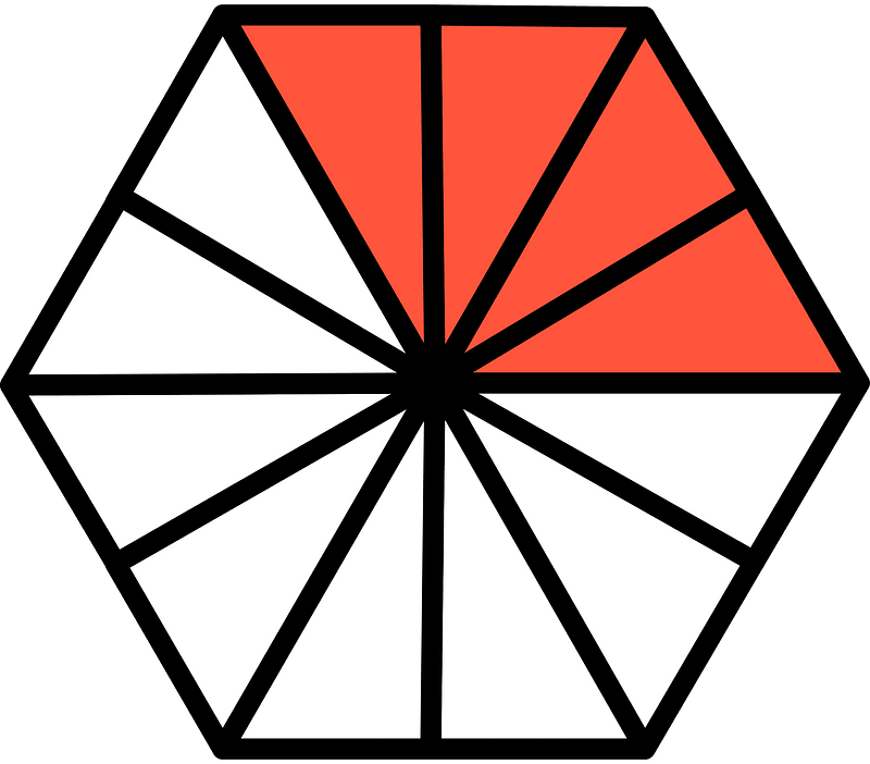 Vermilion Hexagon Fraction 4:12