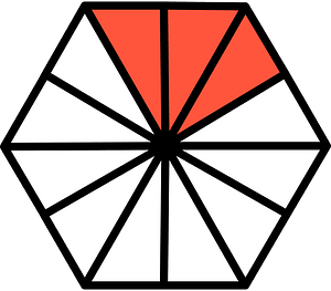 Vermilion Hexagon Fraction 3:12