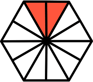 Vermilion Hexagon Fraction 2:12