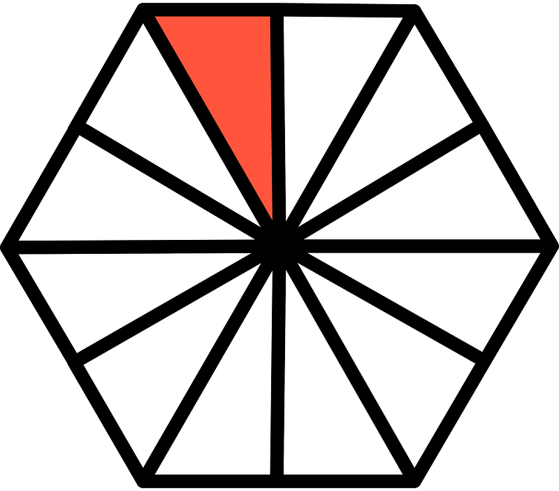 Vermilion Hexagon Fraction 1:12
