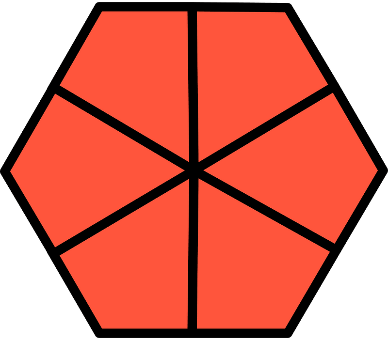 Vermilion Hexagon Fraction 6:6