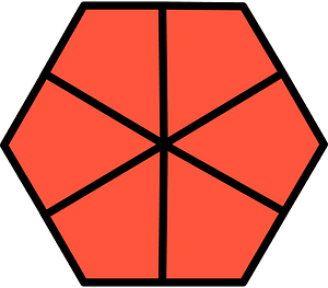 Vermilion Hexagon Fraction 6:6