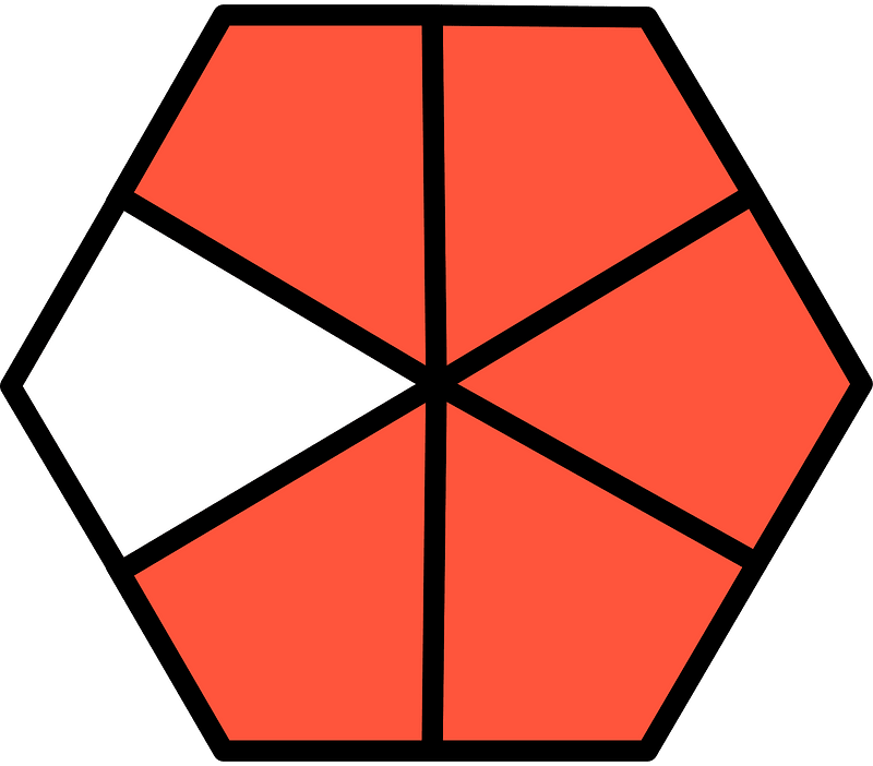 Vermilion Hexagon Fraction 5:6