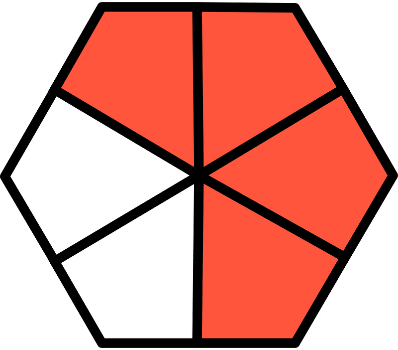 Vermilion Hexagon Fraction 4:6