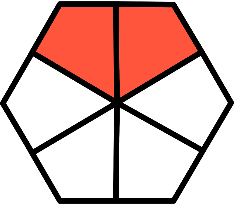 Vermilion Hexagon Fraction 2:6