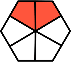 Vermilion Hexagon Fraction 2:6
