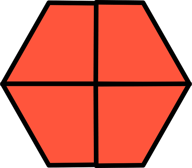 Vermilion Hexagon Fraction 4:4