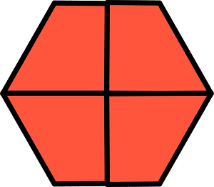 Vermilion Hexagon Fraction 4:4