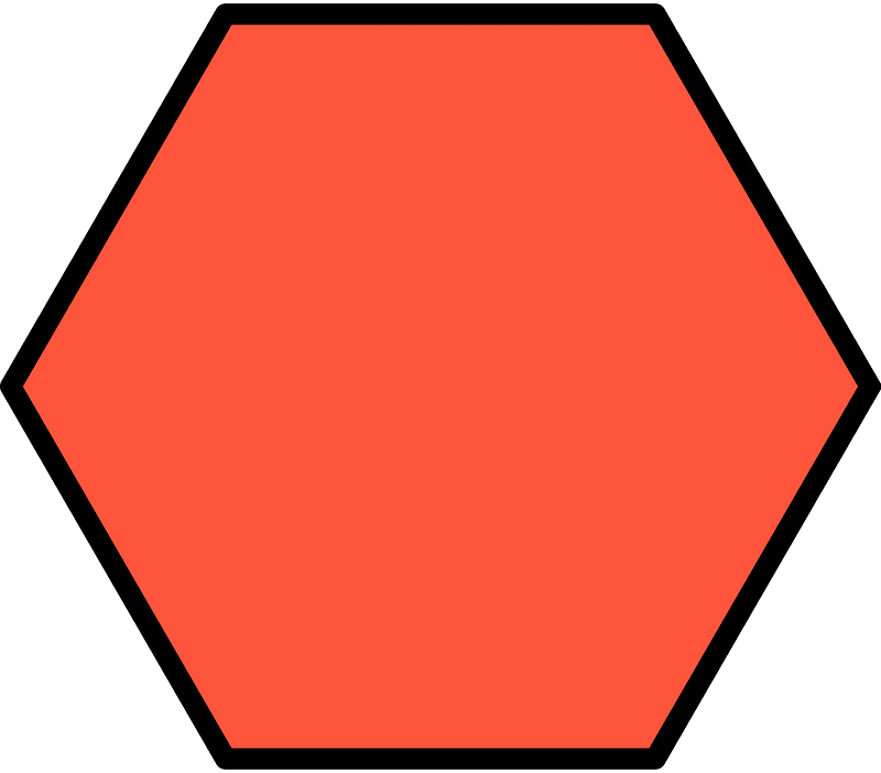 Vermilion Hexagon Fraction 1:1