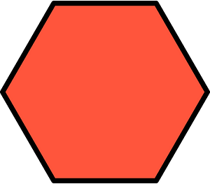 Vermilion Hexagon Fraction 1:1