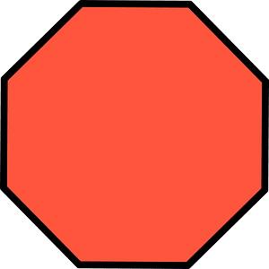 Vermilion Octagon Fraction 1:1