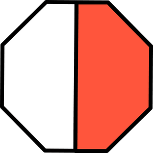 Vermilion Octagon Fraction 1:2