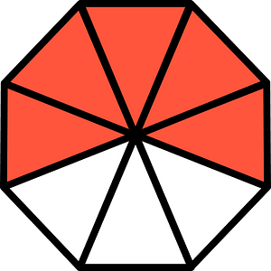 Vermilion Regular Octagon Fraction 5:8