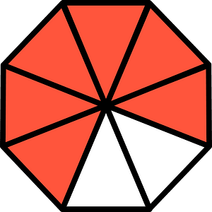 Vermilion Regular Octagon Fraction 6:8