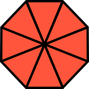 Vermilion Regular Octagon Fraction 8:8