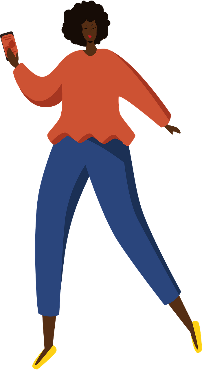 Black woman with a phone