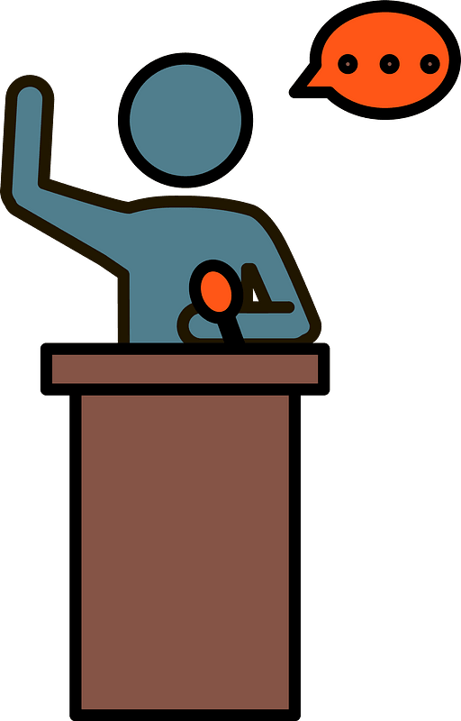 Speaker at podium