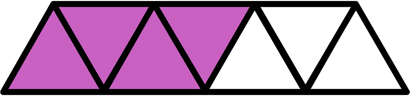 Magenta Triangles Fraction 4:7