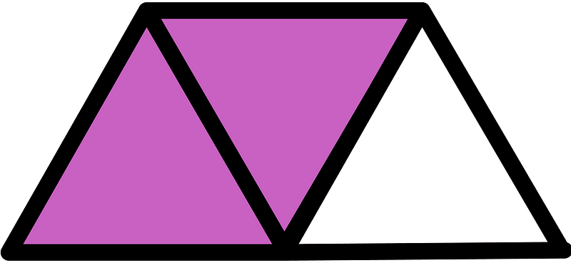 Magenta Triangles Fraction 2:3