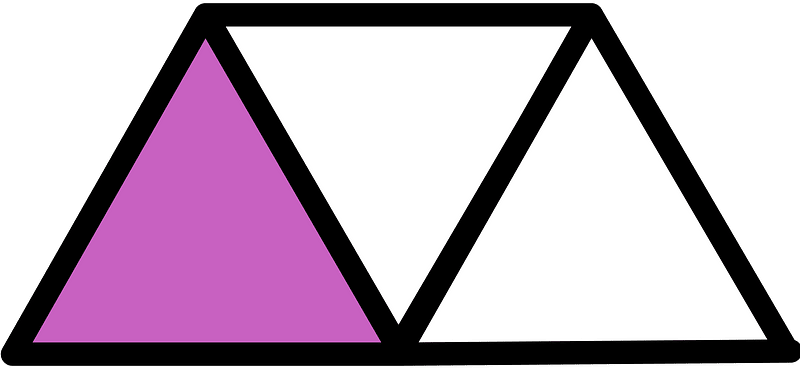 Magenta Triangles Fraction 1:3