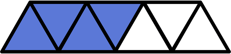 Ultramarine Triangles Fraction 4:7