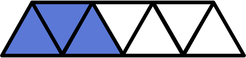 Ultramarine Triangles Fraction 3:7