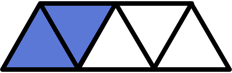 Ultramarine Triangles Fraction 2:5