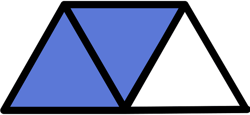 Ultramarine Triangles Fraction 2:3