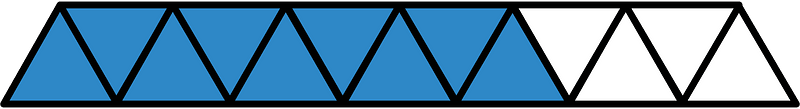 Blue Triangles Fraction 9:13