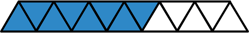 Blue Triangles Fraction 8:13