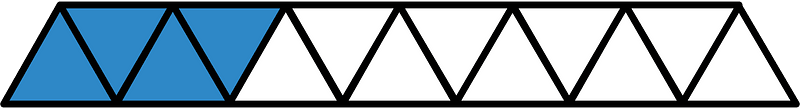 Blue Triangles Fraction 4:13