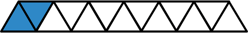 Blue Triangles Fraction 2:13