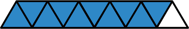 Blue Triangles Fraction 10:11
