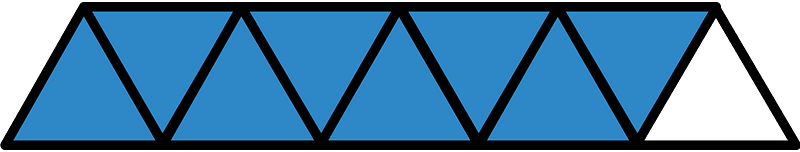 Blue Triangles Fraction 8:9