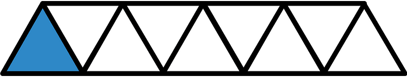 Blue Triangles Fraction 1:9