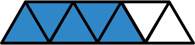 Blue Triangles Fraction 5:7