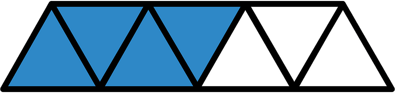 Blue Triangles Fraction 4:7
