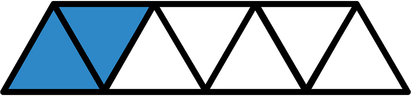 Blue Triangles Fraction 2:7
