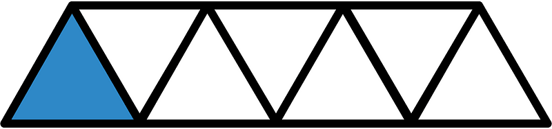 Blue Triangles Fraction 1:7